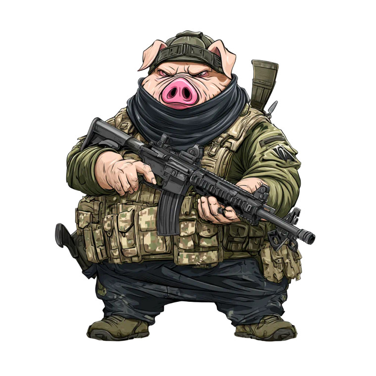 Military Pig Vinyl Car Decal Sticker – Waterproof & UV-Resistant 6.826666666666667"