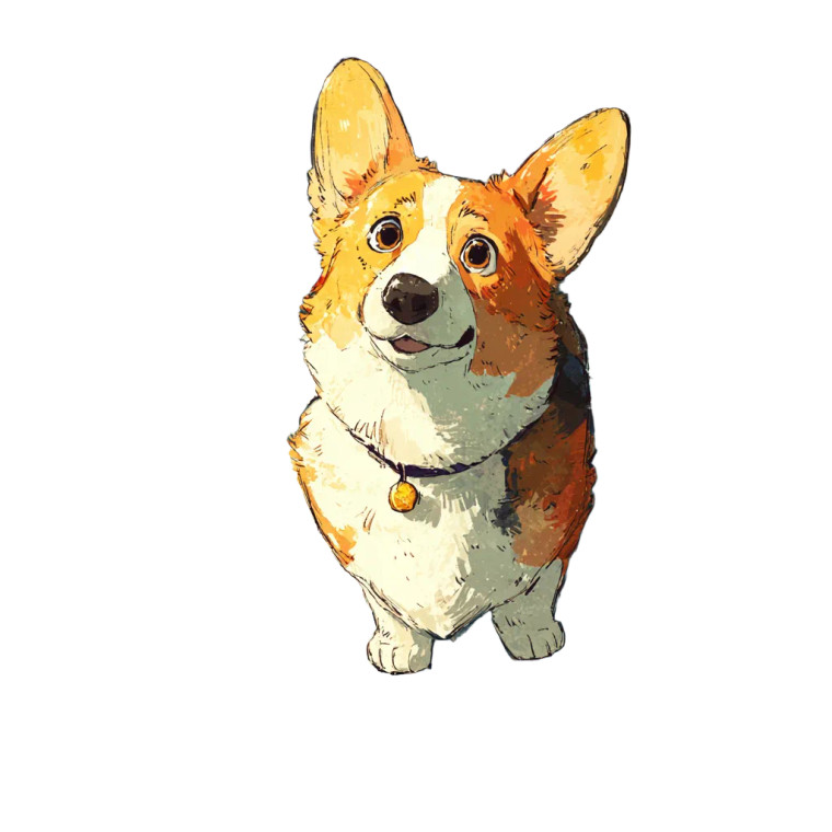 Tricolor Corgi Vinyl Car Decal Sticker – Waterproof & UV-Resistant 3.4133333333333336"