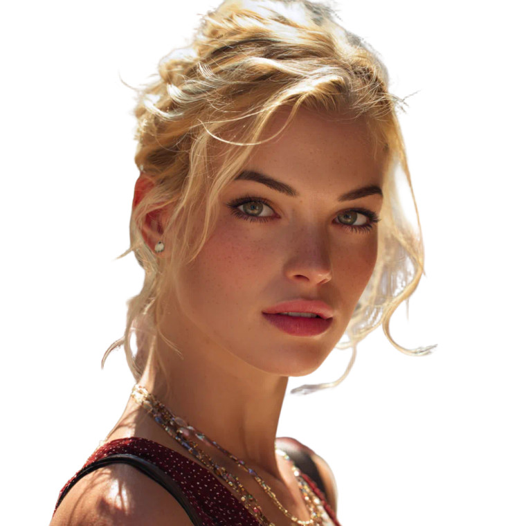 Blonde Supermodel Closeup Vinyl Car Decal Sticker – Waterproof & UV-Resistant 6.826666666666667"