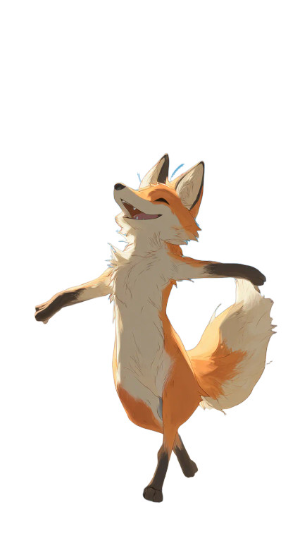 Dancing Fox V2 Vinyl Car Decal Sticker – Waterproof & UV-Resistant 9.706666666666667"