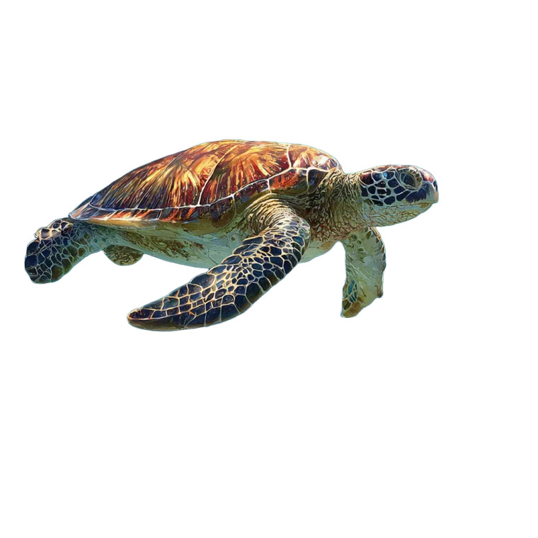 Peaceful Sea Turtle Vinyl Car Decal Sticker – Waterproof & UV-Resistant 3.4133333333333336"