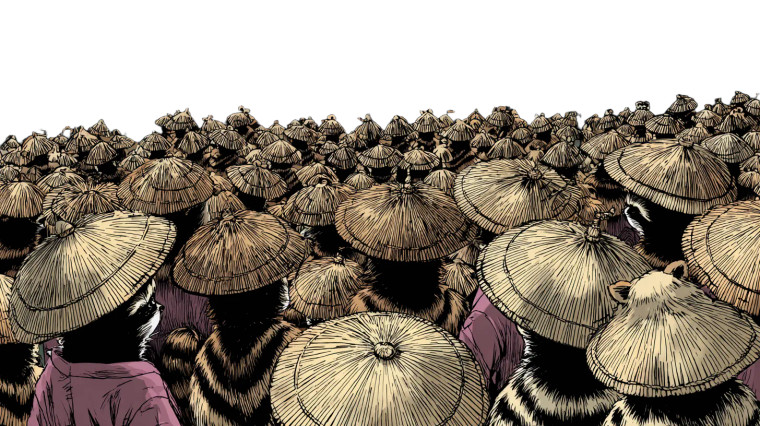 Bamboo Hat Raccoons Vinyl Car Decal Sticker – Waterproof & UV-Resistant 2.72"