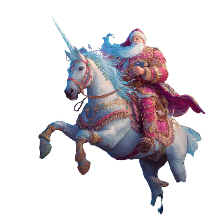 Santa On Unicorn Vinyl Car Decal Sticker – Waterproof & UV-Resistant 3.4133333333333336"