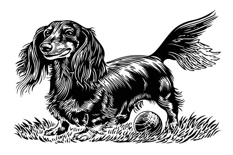 Winged Dachshund Playing Vinyl Car Decal Sticker – Waterproof & UV-Resistant 2.986666666666667"