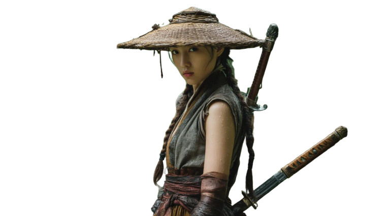 Chinese Swordswoman V2 Vinyl Car Decal Sticker – Waterproof & UV-Resistant 2.72"