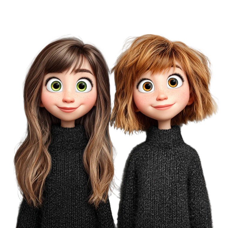 Pixar-Style Girls Vinyl Car Decal Sticker – Waterproof & UV-Resistant 3.4133333333333336"