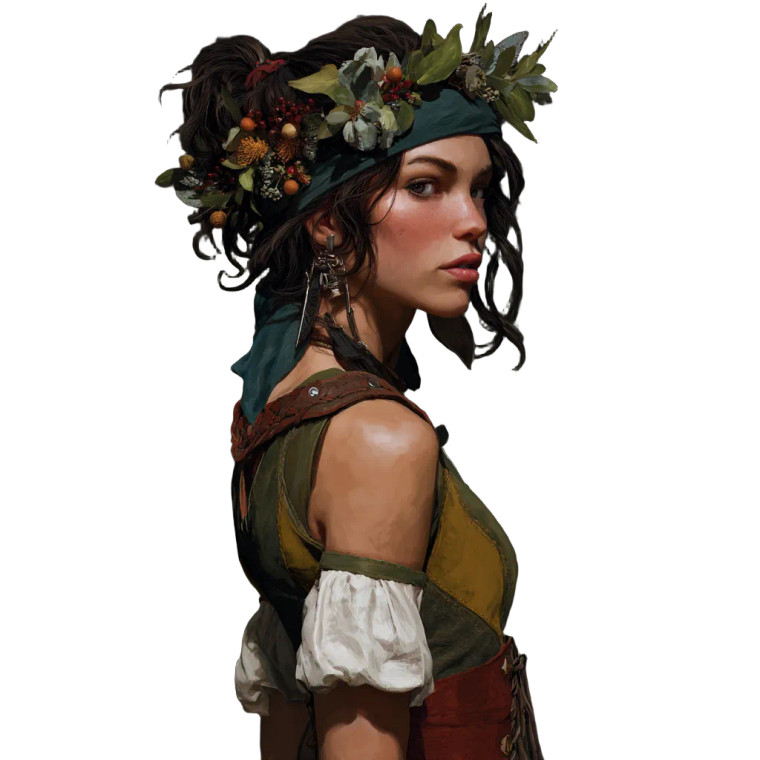 Brunette Druid Vinyl Car Decal Sticker – Waterproof & UV-Resistant 6.826666666666667"