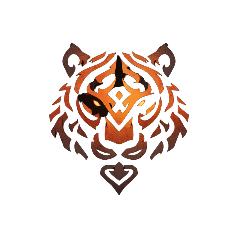 Tribal Tiger Logo Vinyl Car Decal Sticker – Waterproof & UV-Resistant 3.4133333333333336"