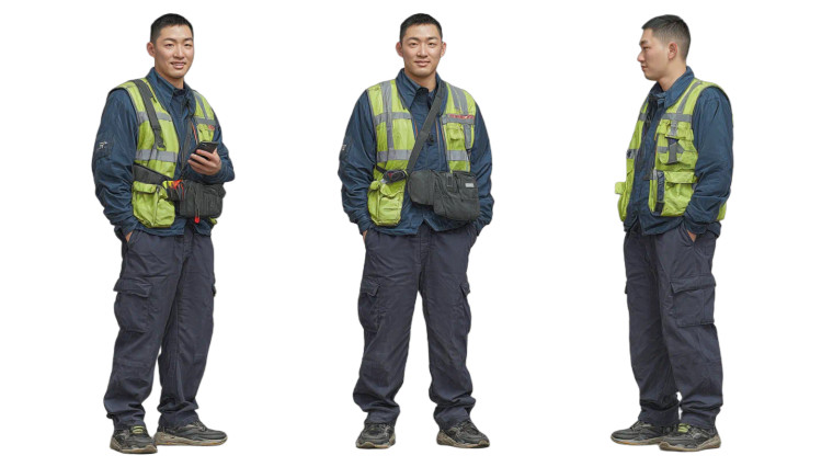 Chinese Worker Portrait Vinyl Car Decal Sticker – Waterproof & UV-Resistant 2.72"