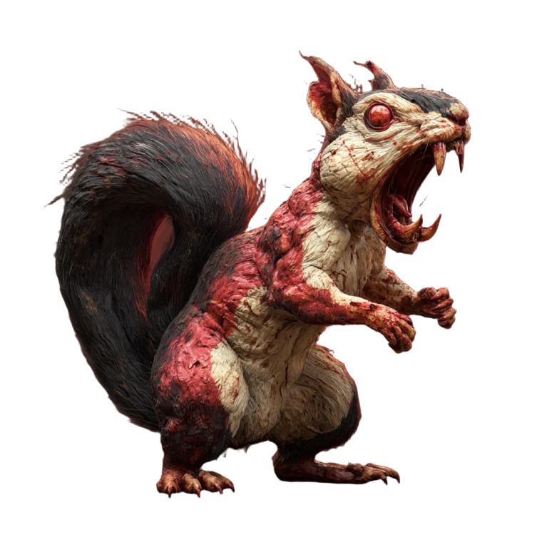 Giant Zombie Squirrel Vinyl Car Decal Sticker – Waterproof & UV-Resistant 3.4133333333333336"