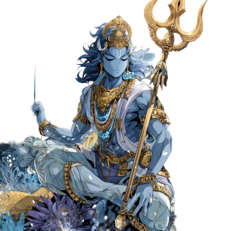 Lord Vishnu Anime Vinyl Car Decal Sticker – Waterproof & UV-Resistant 3.4133333333333336"