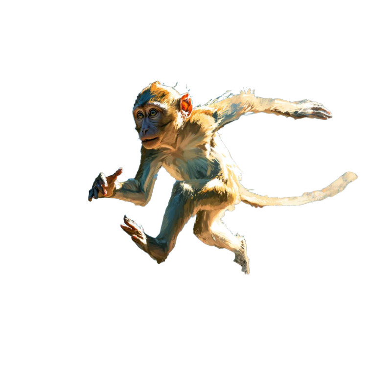 Running Monkey Vinyl Car Decal Sticker – Waterproof & UV-Resistant 3.4133333333333336"