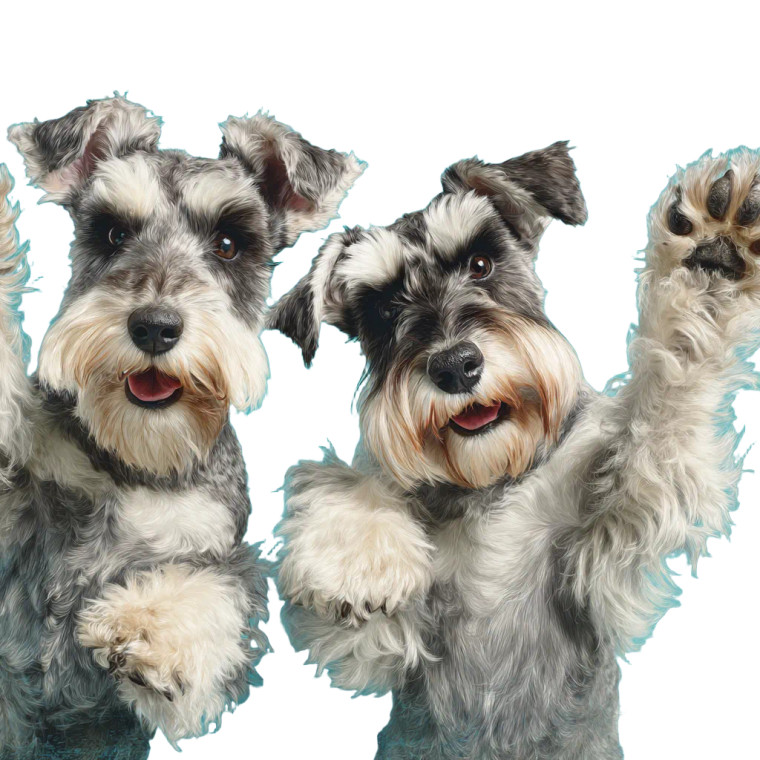 Mini Schnauzers Waving Vinyl Car Decal Sticker – Waterproof & UV-Resistant 3.4133333333333336"