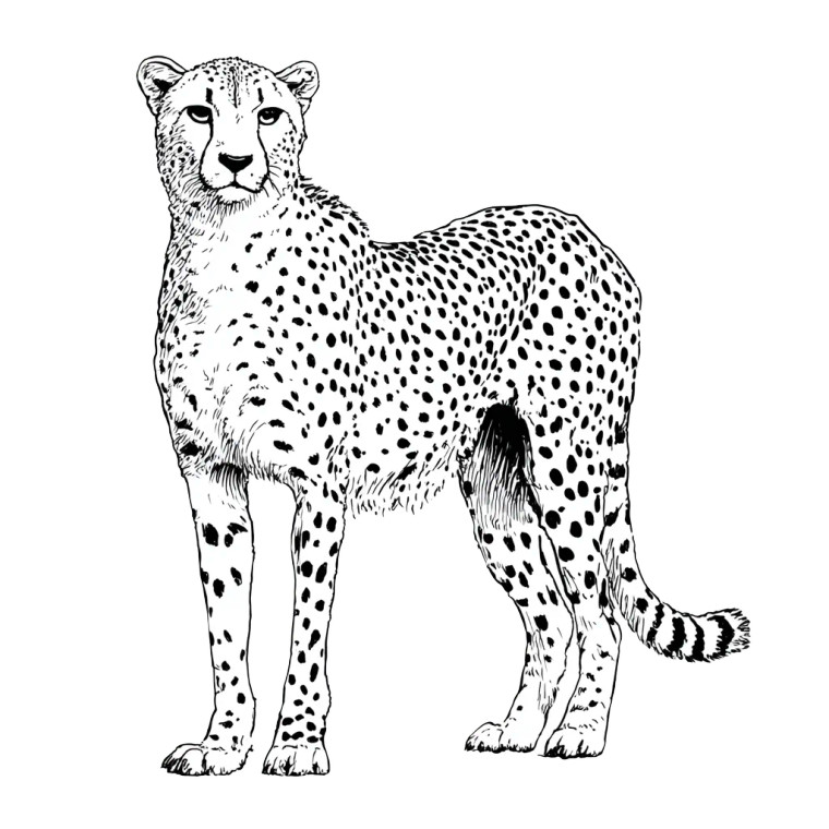 Cute Cheetah Clipart Vinyl Car Decal Sticker – Waterproof & UV-Resistant 3.4133333333333336"