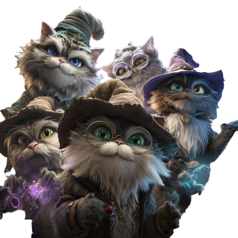 Wizard Cats Gathering Vinyl Car Decal Sticker – Waterproof & UV-Resistant 3.4133333333333336"