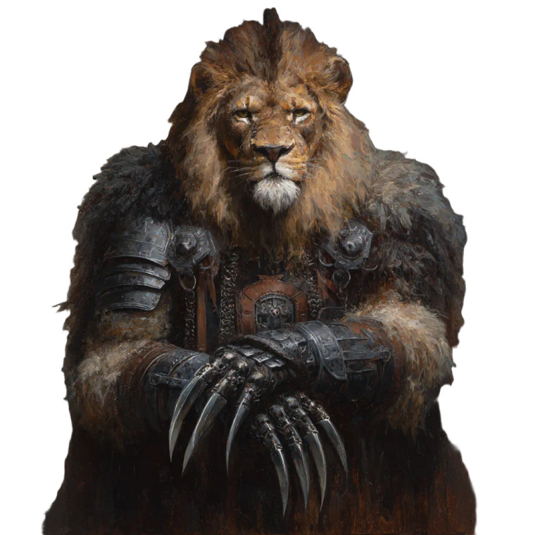 Leonin Warrior Portrait Vinyl Car Decal Sticker – Waterproof & UV-Resistant 3.4133333333333336"