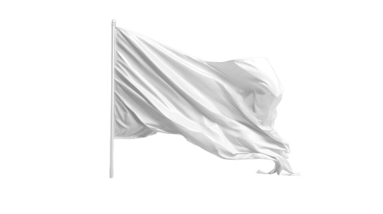 White Flag Vinyl Car Decal Sticker – Waterproof & UV-Resistant 2.72"