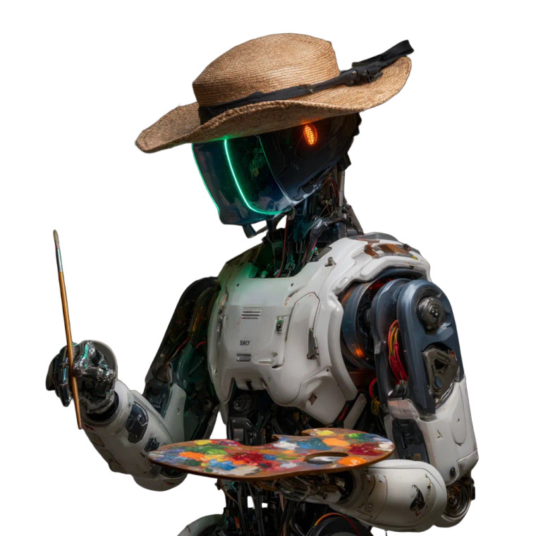 Artist Robot Vinyl Car Decal Sticker – Waterproof & UV-Resistant 3.4133333333333336"