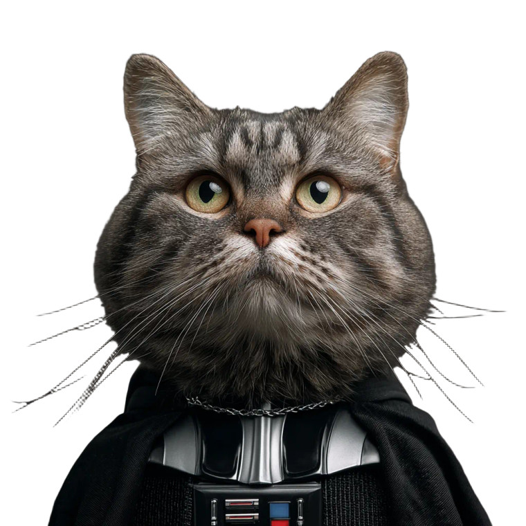 Darth Vader Cat Vinyl Car Decal Sticker – Waterproof & UV-Resistant 3.4133333333333336"