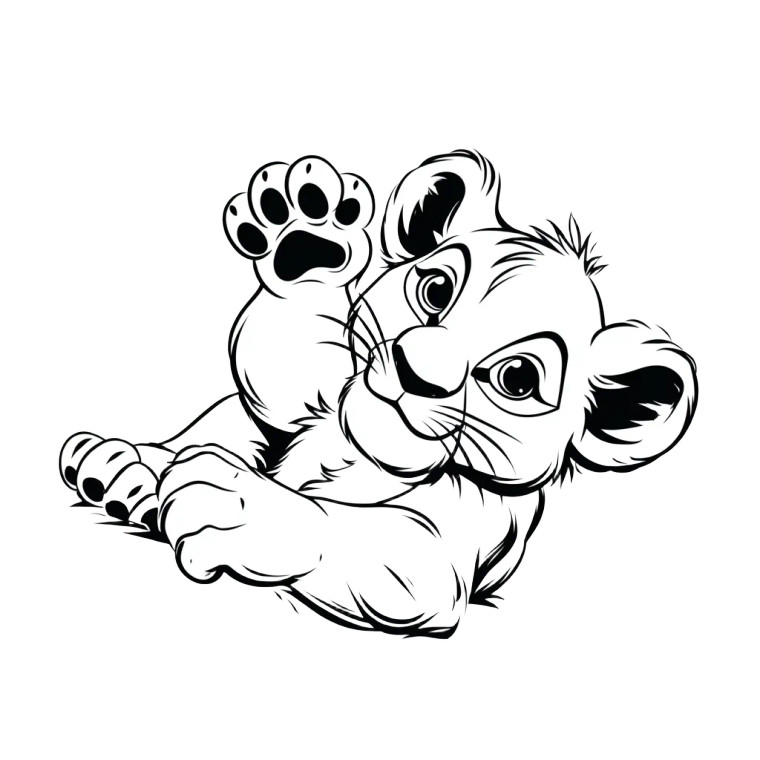Playful Lion Cub Vinyl Car Decal Sticker – Waterproof & UV-Resistant 3.4133333333333336"