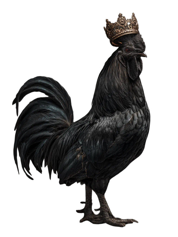 Regal Black Rooster Vinyl Car Decal Sticker – Waterproof & UV-Resistant 8.213333333333333"