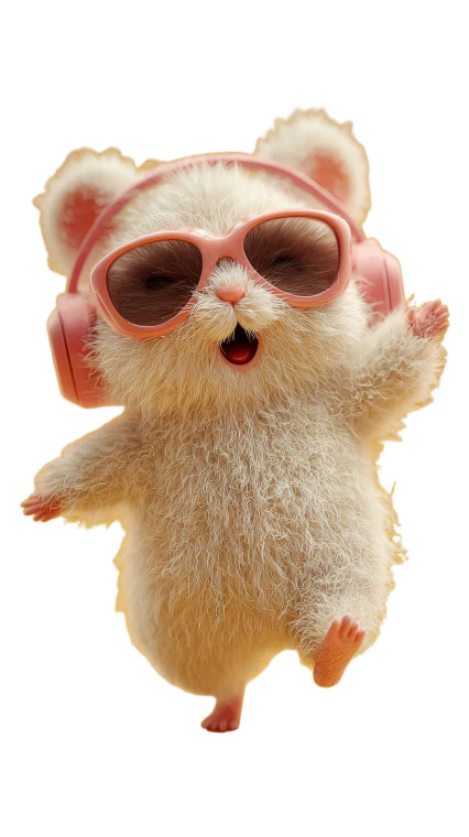 Dancing Hamster Illustration Vinyl Car Decal Sticker – Waterproof & UV-Resistant 4.8533333333333335"