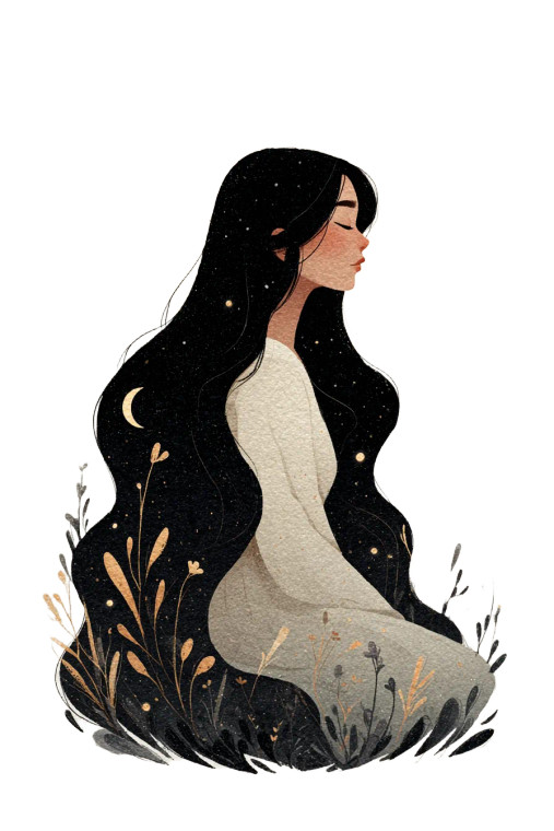 Serene Glowing Woman Vinyl Car Decal Sticker – Waterproof & UV-Resistant 8.96"