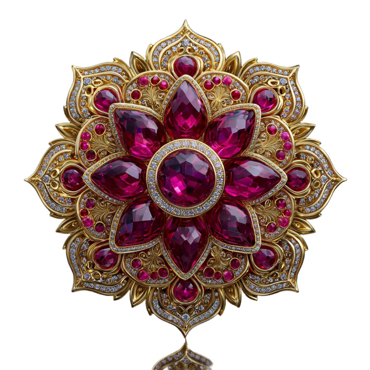 Jewel Flower Vinyl Car Decal Sticker – Waterproof & UV-Resistant 6.826666666666667"