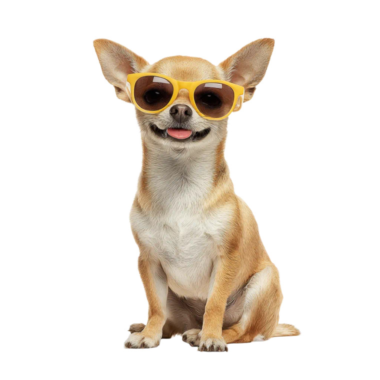 Summer Chihuahua Vinyl Car Decal Sticker – Waterproof & UV-Resistant 6.826666666666667"
