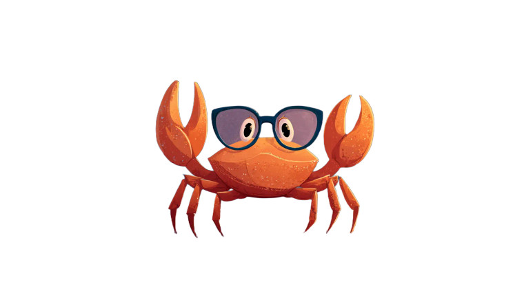 Nerdy Beach Crab Vinyl Car Decal Sticker – Waterproof & UV-Resistant 5.4