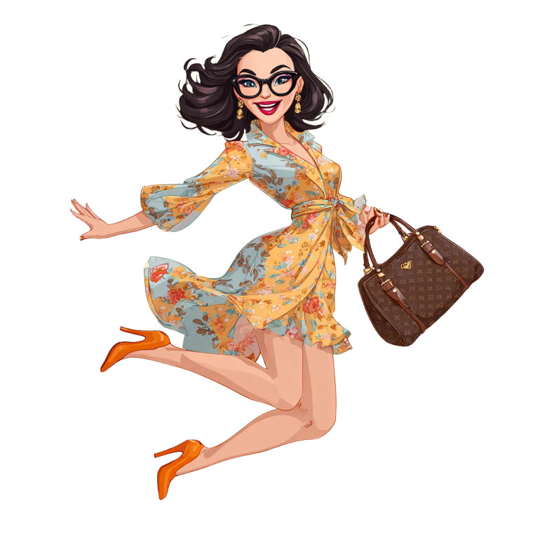 Happy Fashionable Woman Vinyl Car Decal Sticker – Waterproof & UV-Resistant 3.4133333333333336"
