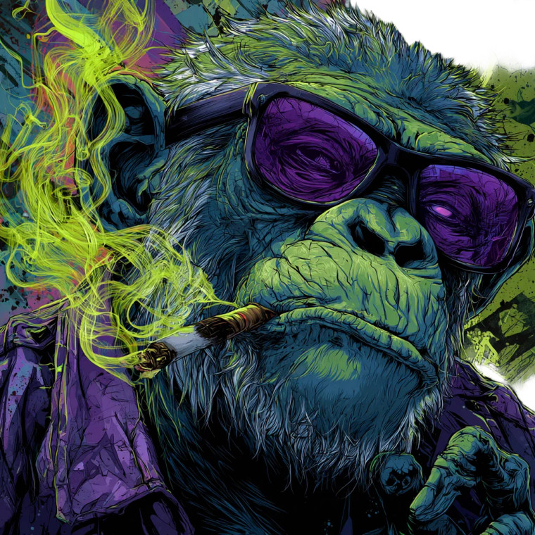 Zombie Punk Simian Vinyl Car Decal Sticker – Waterproof & UV-Resistant 3.4133333333333336"