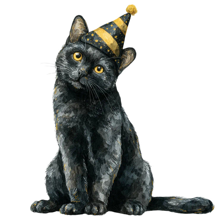 Christmas Cat Clipart Vinyl Car Decal Sticker – Waterproof & UV-Resistant 3.4133333333333336"