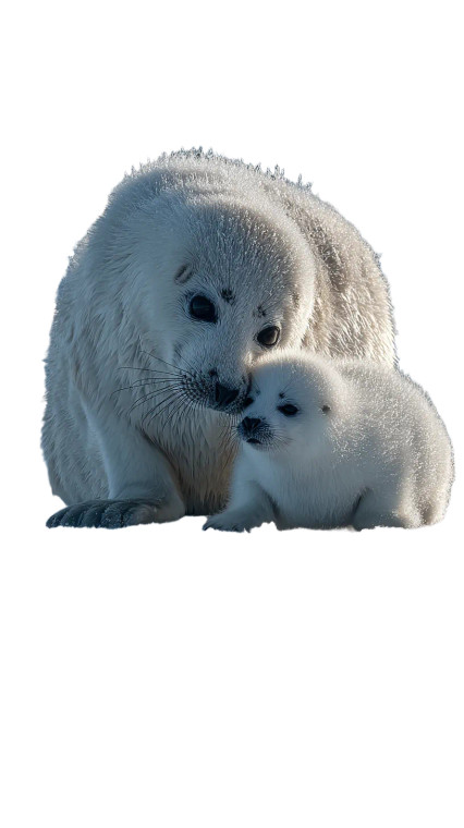 Mother Harp Seal Vinyl Car Decal Sticker – Waterproof & UV-Resistant 9.706666666666667"