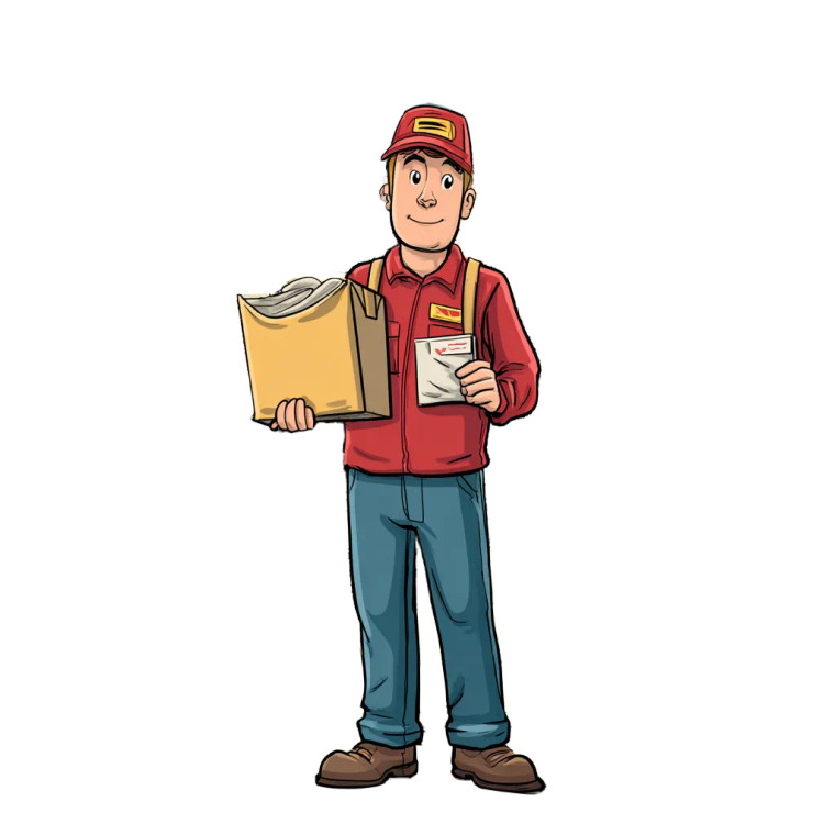 Cartoon Delivery Boy Vinyl Car Decal Sticker – Waterproof & UV-Resistant 3.4133333333333336"