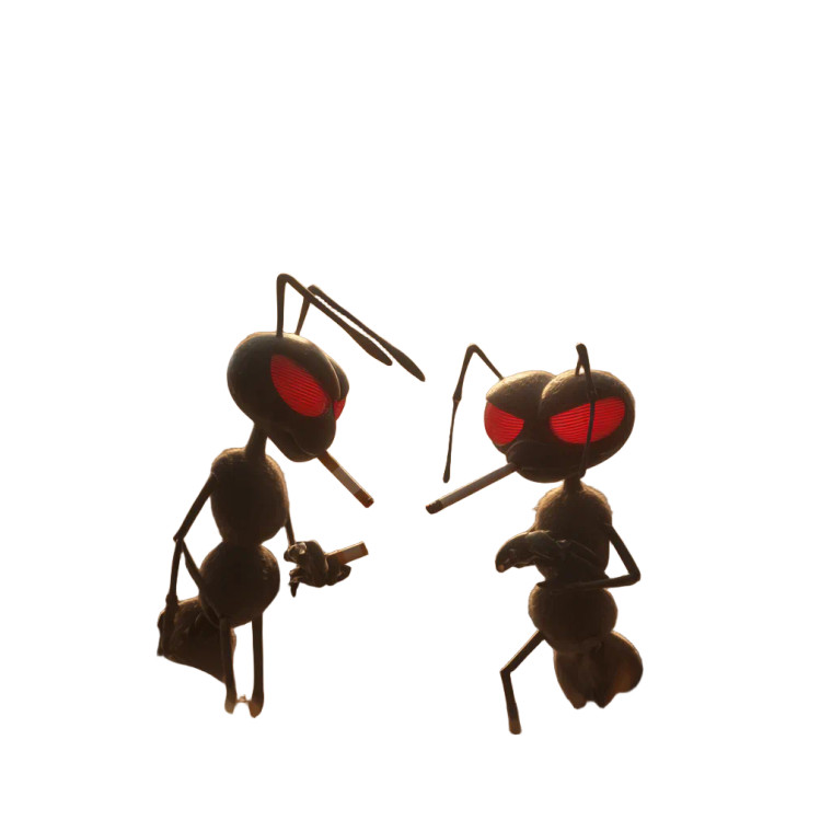Smoking Ant Cartoon Vinyl Car Decal Sticker – Waterproof & UV-Resistant 3.4133333333333336"