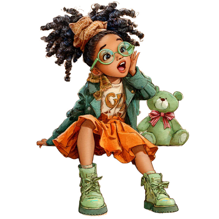Joyful Afrocentric Girl Vinyl Car Decal Sticker – Waterproof & UV-Resistant 6.826666666666667"