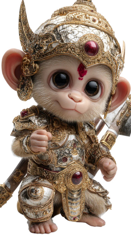 Chibi Hanuman Vinyl Car Decal Sticker – Waterproof & UV-Resistant 4.8533333333333335"