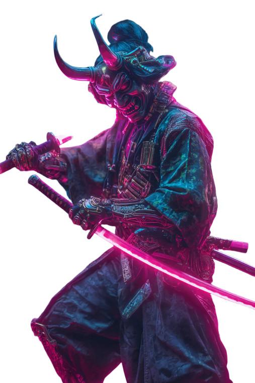 Cyber Samurai V7 Vinyl Car Decal Sticker – Waterproof & UV-Resistant 8.96"