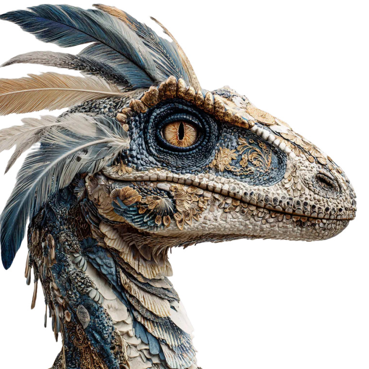 Feathered Velociraptor V8 Vinyl Car Decal Sticker – Waterproof & UV-Resistant 3.4133333333333336"