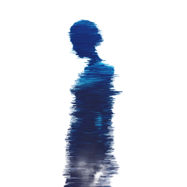 Glitchy Silhouette Vinyl Car Decal Sticker – Waterproof & UV-Resistant 3.4133333333333336"