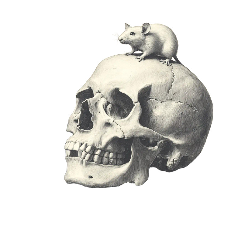 Skull With Rat Vinyl Car Decal Sticker – Waterproof & UV-Resistant 3.4133333333333336"