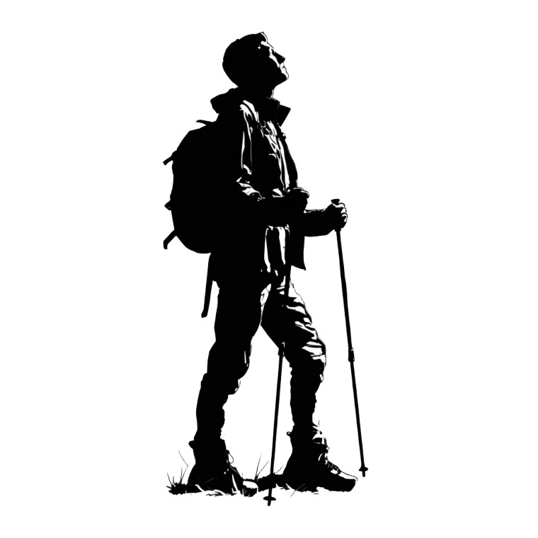Hiker Silhouette Vinyl Car Decal Sticker – Waterproof & UV-Resistant 3.4133333333333336"