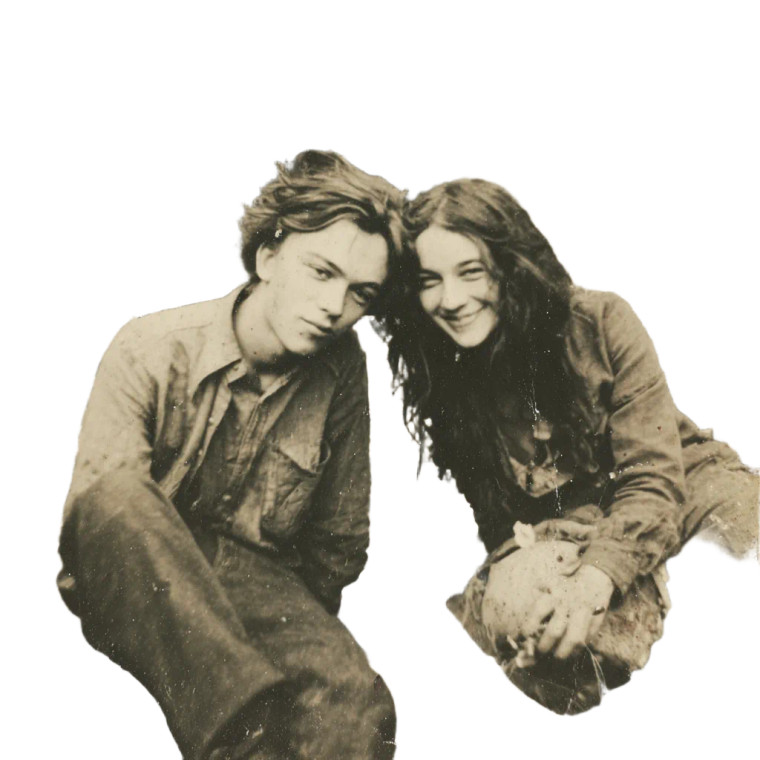 Young Couple In Spring Vinyl Car Decal Sticker – Waterproof & UV-Resistant 3.4133333333333336"