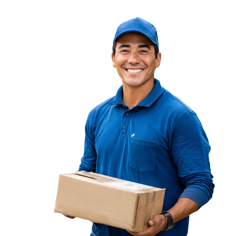 Happy Delivery Man V3 Vinyl Car Decal Sticker – Waterproof & UV-Resistant 3.4133333333333336"