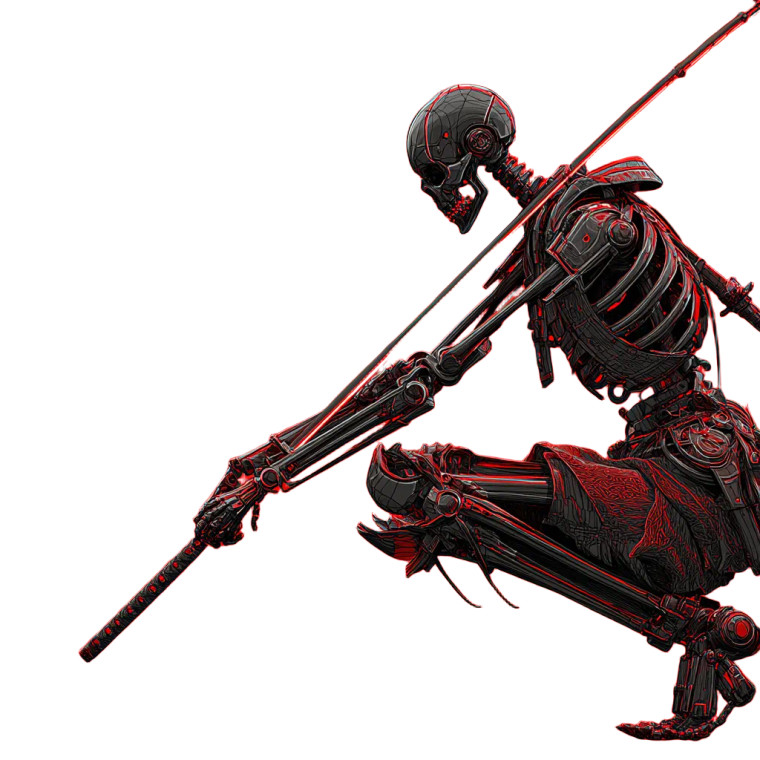 Futuristic Skeleton Ninja Vinyl Car Decal Sticker – Waterproof & UV-Resistant 6.826666666666667"