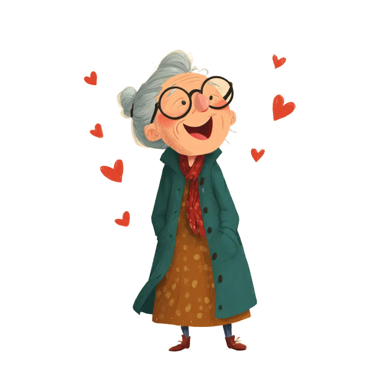Grinning Grandma Vinyl Car Decal Sticker – Waterproof & UV-Resistant 3.4133333333333336"