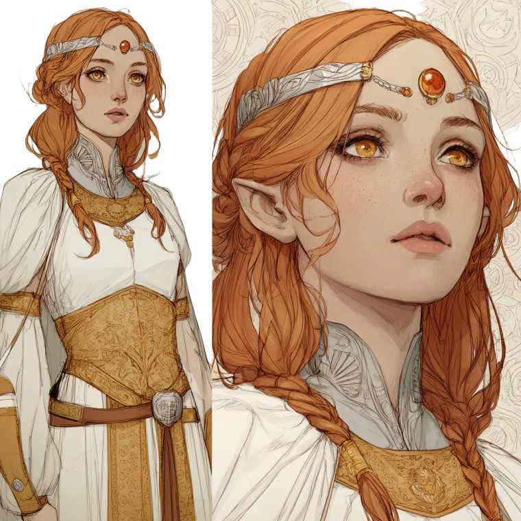 Elven Cleric Vinyl Car Decal Sticker – Waterproof & UV-Resistant 3.4133333333333336"