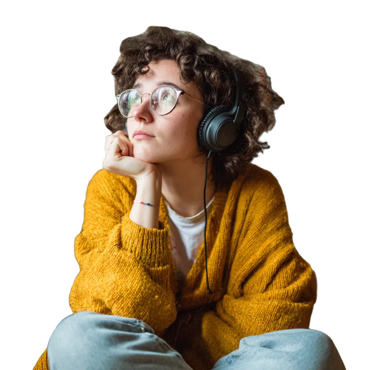 Podcast Listener Vinyl Car Decal Sticker – Waterproof & UV-Resistant 3.4133333333333336"