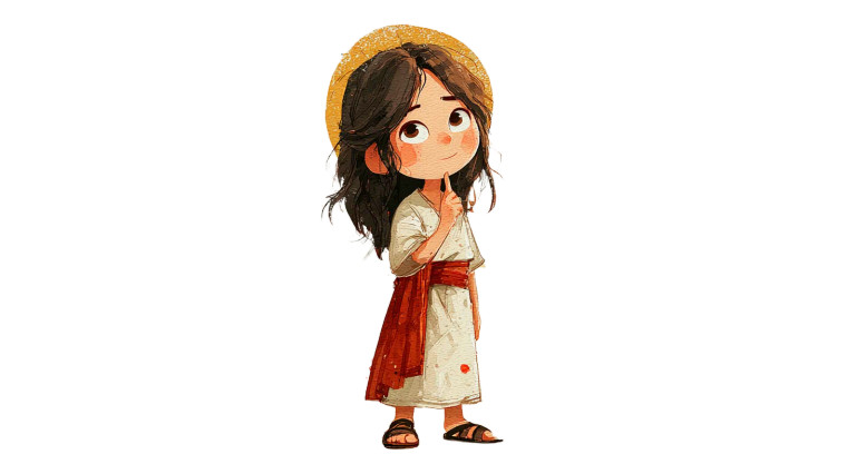 Chibi Jesus Whispering Vinyl Car Decal Sticker – Waterproof & UV-Resistant 2.72"
